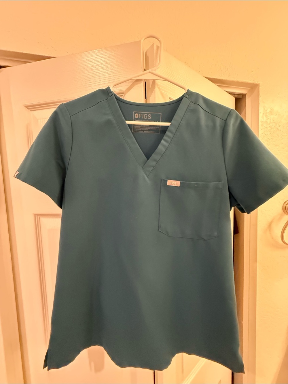 Figs Teal Crewneck Medical Top